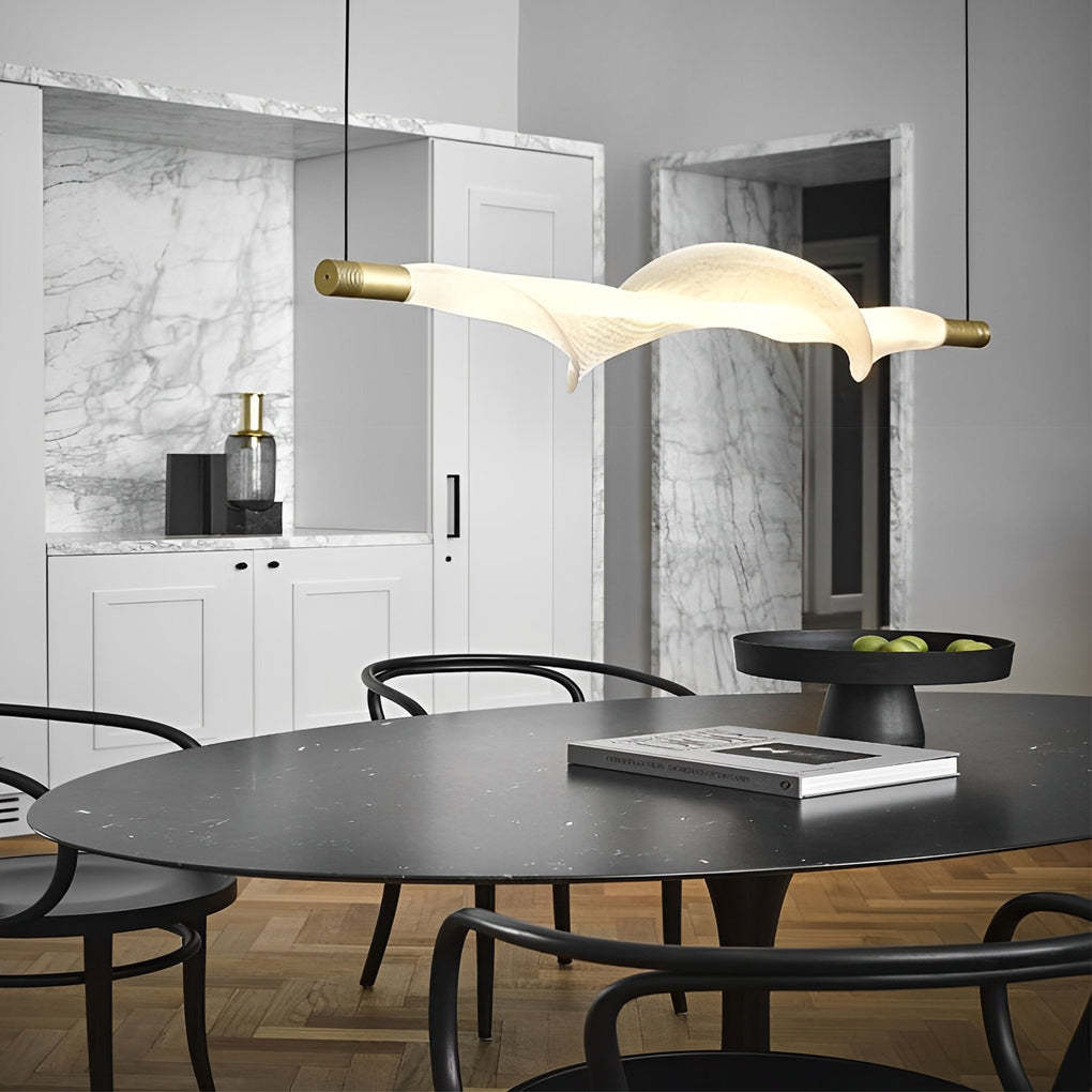 Strip Plated Aluminum LED Modern Dining Chandelier