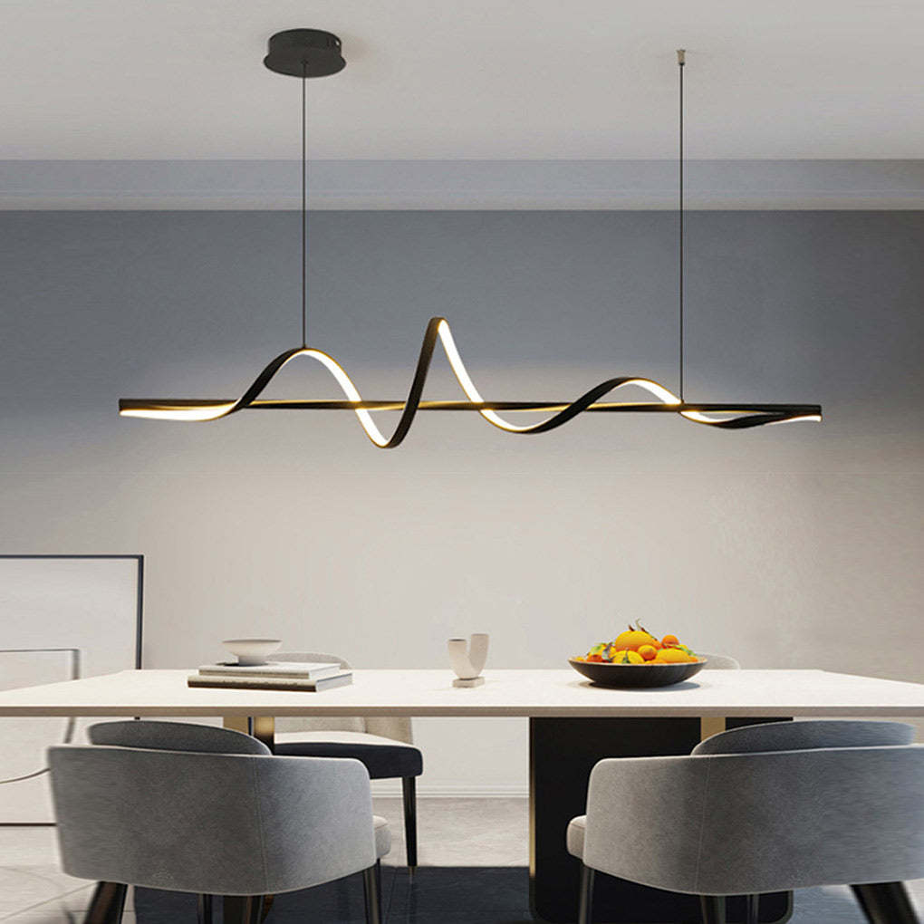 Wavy Rotating Ring Dimmable LED Nordic Chandelier