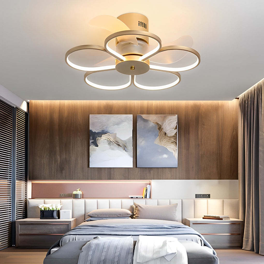 Flowers Intelligent Dimmable LED Mute Bladeless Ceiling Fan