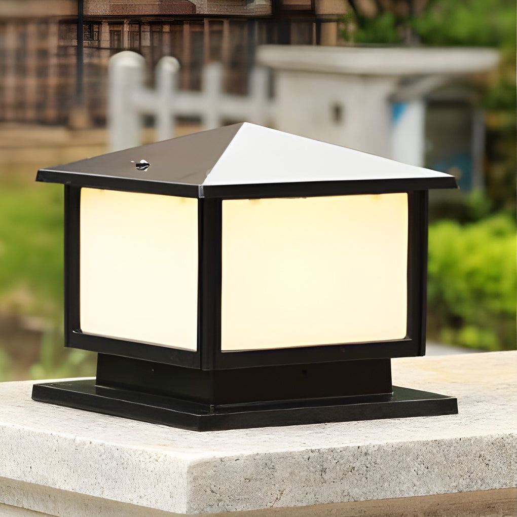 Square Dimmable LED Solar Fence Post Light