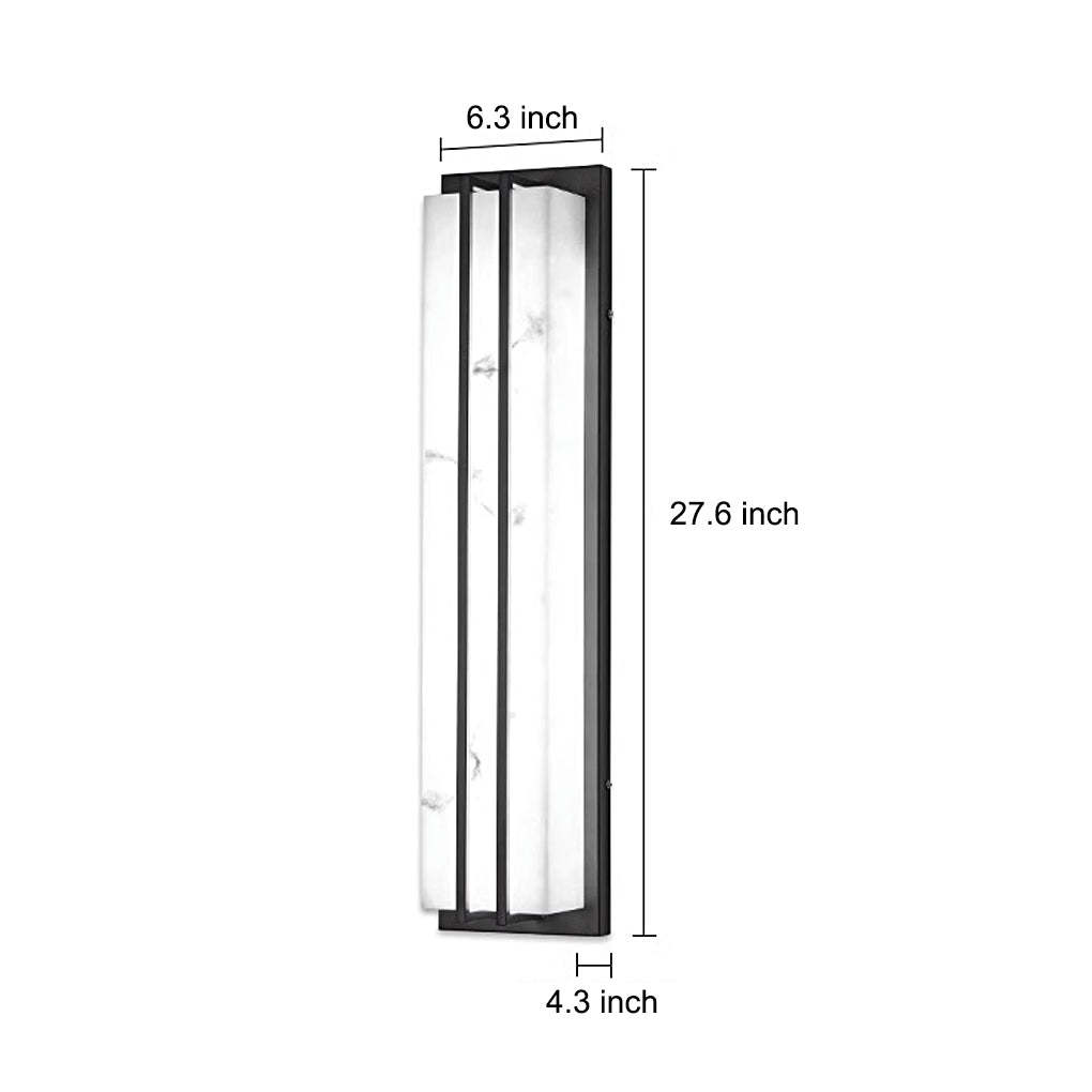 Minimalist Resin Waterproof LED Black Modern Outdoor Wall Light Fixture-Lighom