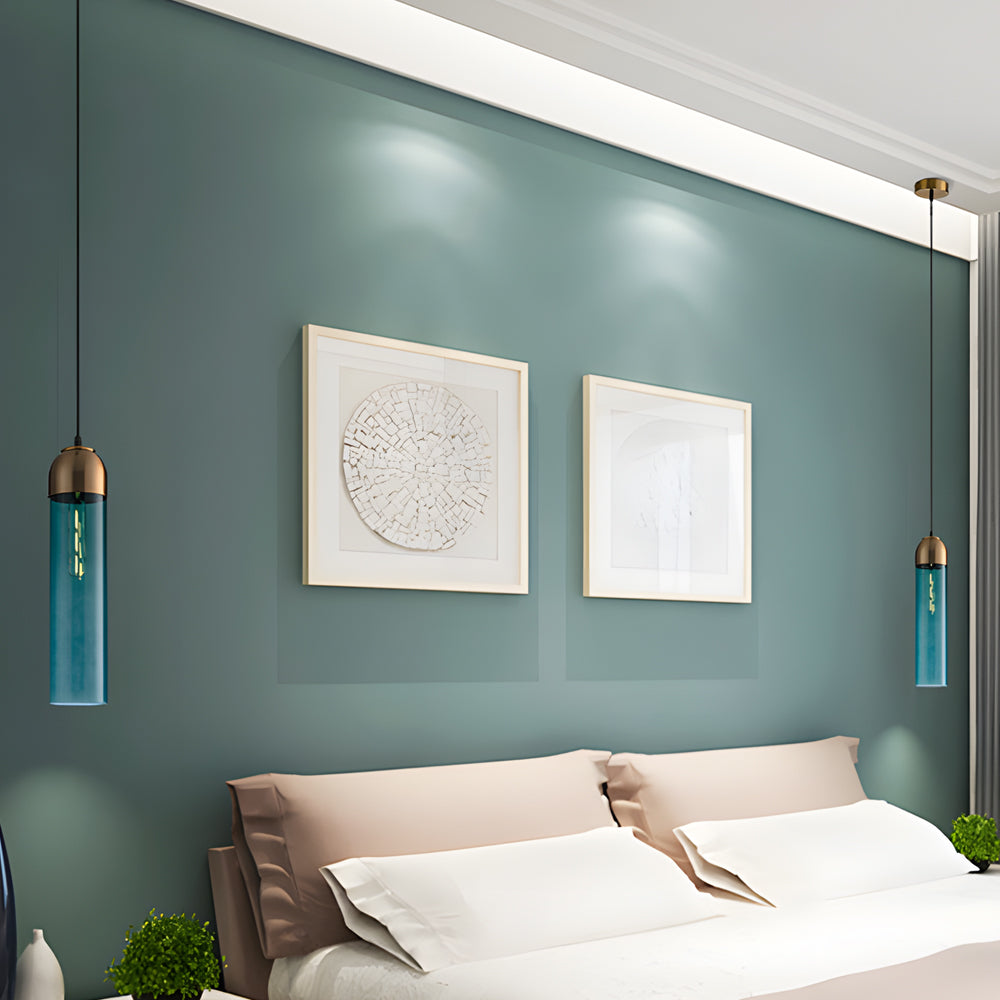 Modern tube long glass pendant lighting — Smoke