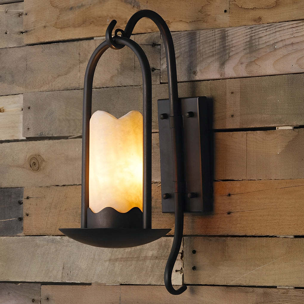 Creative Candlestick LED Iron Black Retro American-style Wall Lamp-Lighom