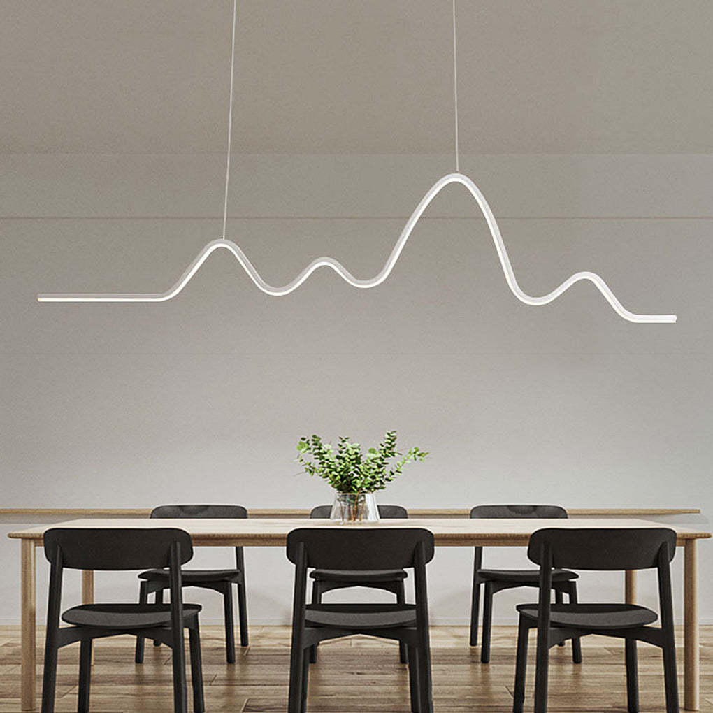 Minimalist Wave Strip 3-Step Dimming LED Nordic Chandelier