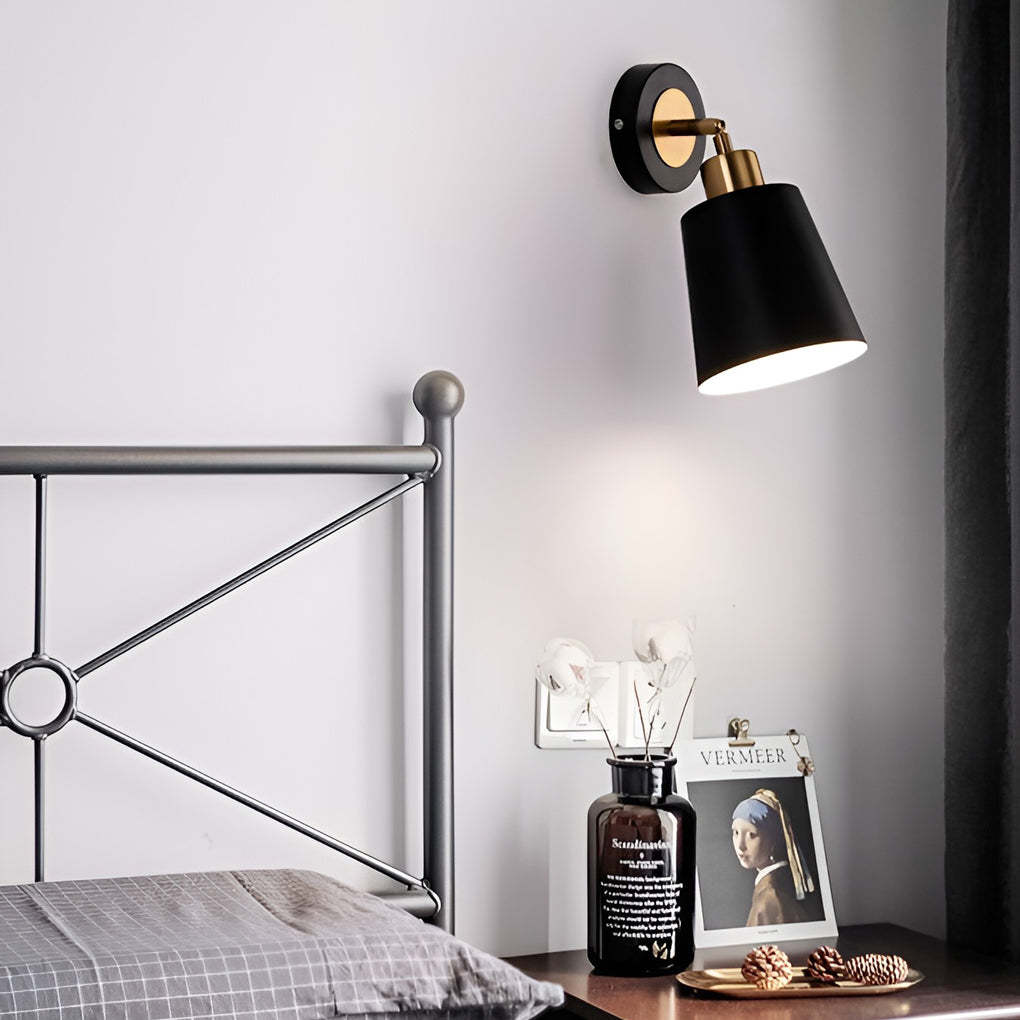LED 3 Step Dimming Black Nordic Adjustable Wall Sconce Light Wall Lamp-Lighom