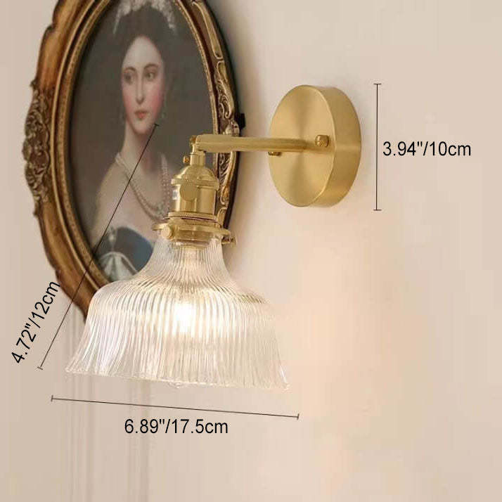 Nordic Minimalist Flower Copper Glass Sconce