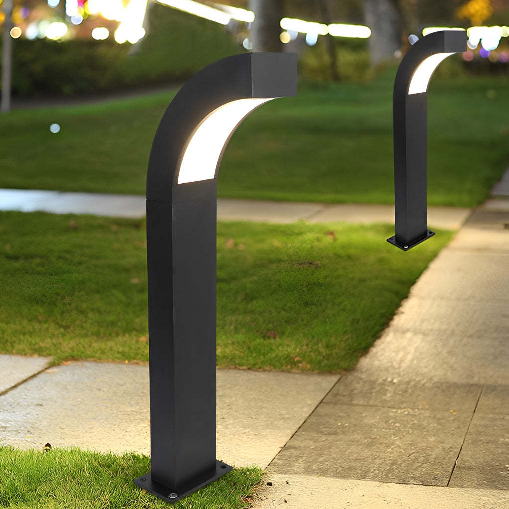 Minimalist Curved 24 inch Bollard Light Waterproof LED Landscape Lighting for Pathway-Lighom