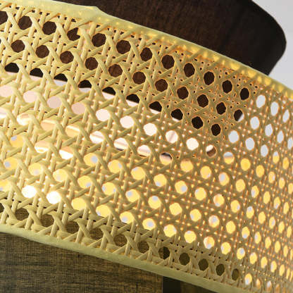 Modern Rattan Japanese Drum Pendant Light
