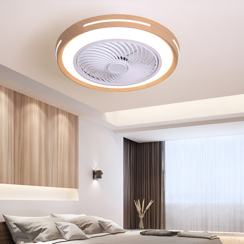 Lighom modern mute ultra-thin yellow ceiling fans — Style B