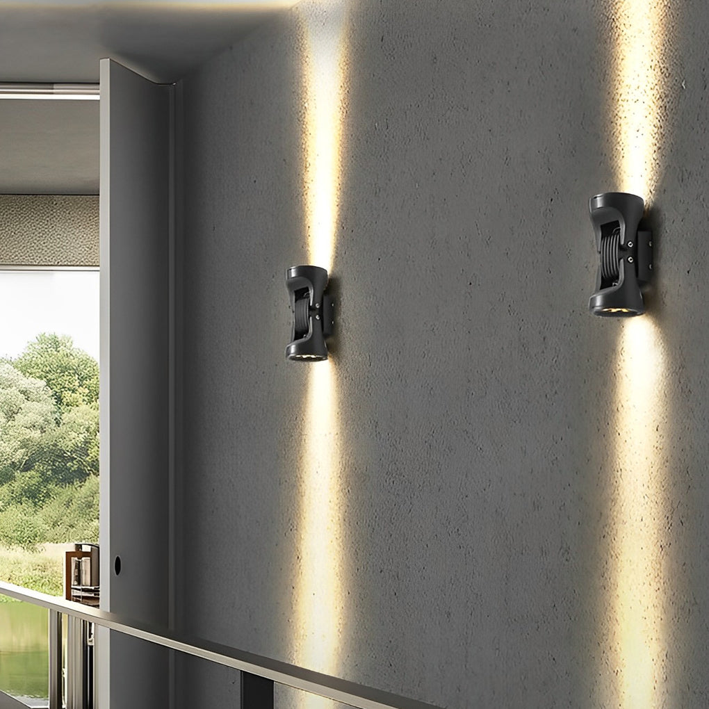 Modern rotating down outdoor wall lighting in metal — Warm White (3000K) / Gray