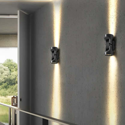 8 In. 2-Light Rotating Heads LED Up Down Outdoor Wall Light-Lighom