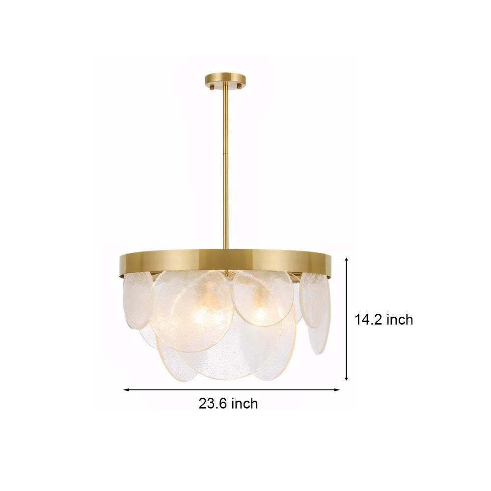 Round Semi Flush Mount Glass Chandelier