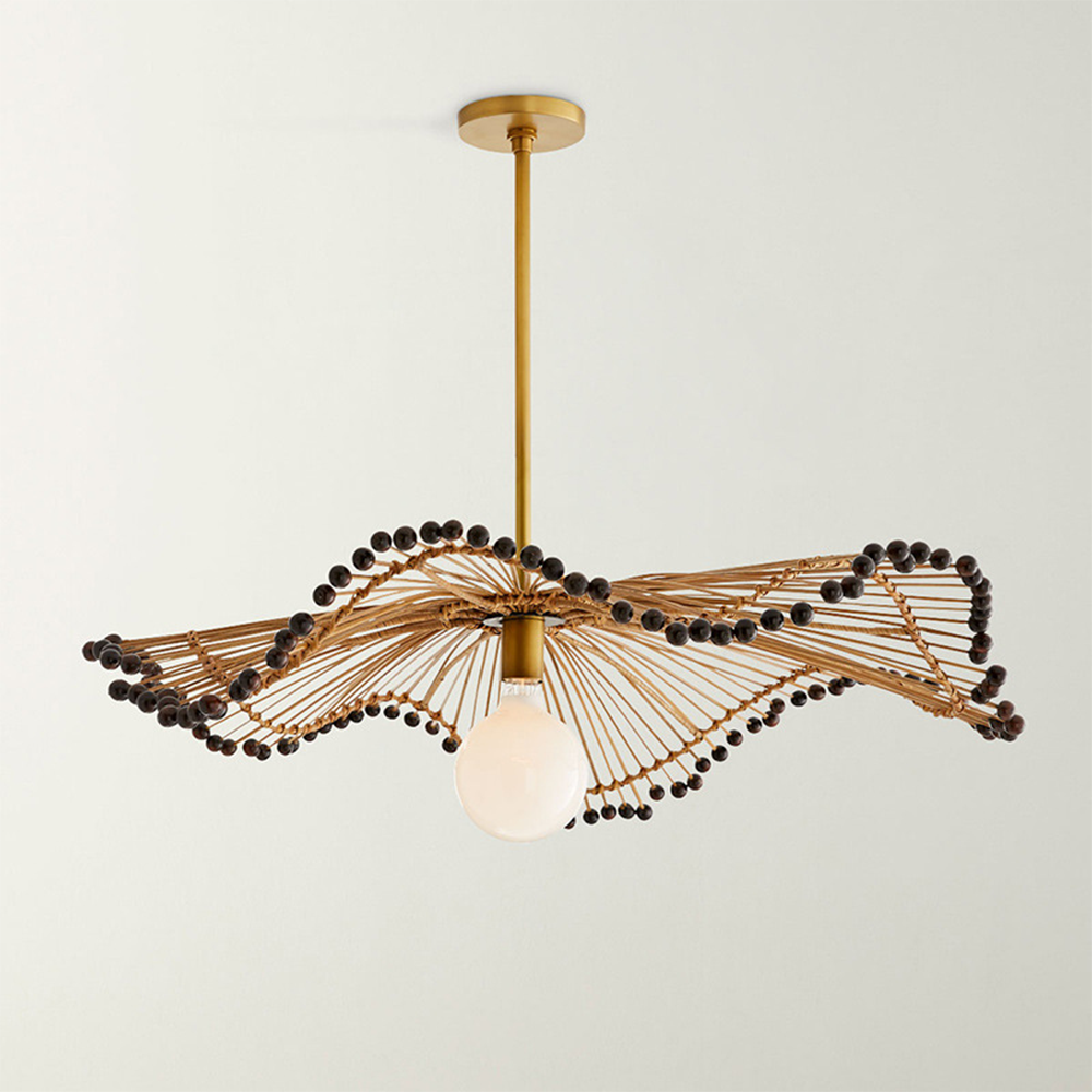 Modern Waverly Handwoven Rattan Pendant Light