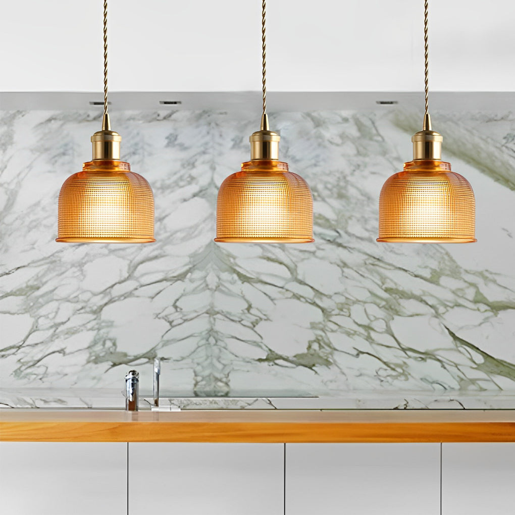 Glass Bowl Metal Nordic Pendant