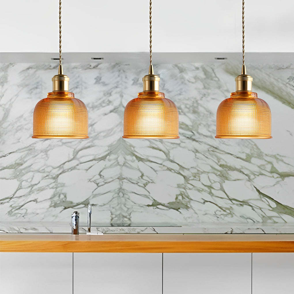 Glass Bowl Metal Nordic Pendant