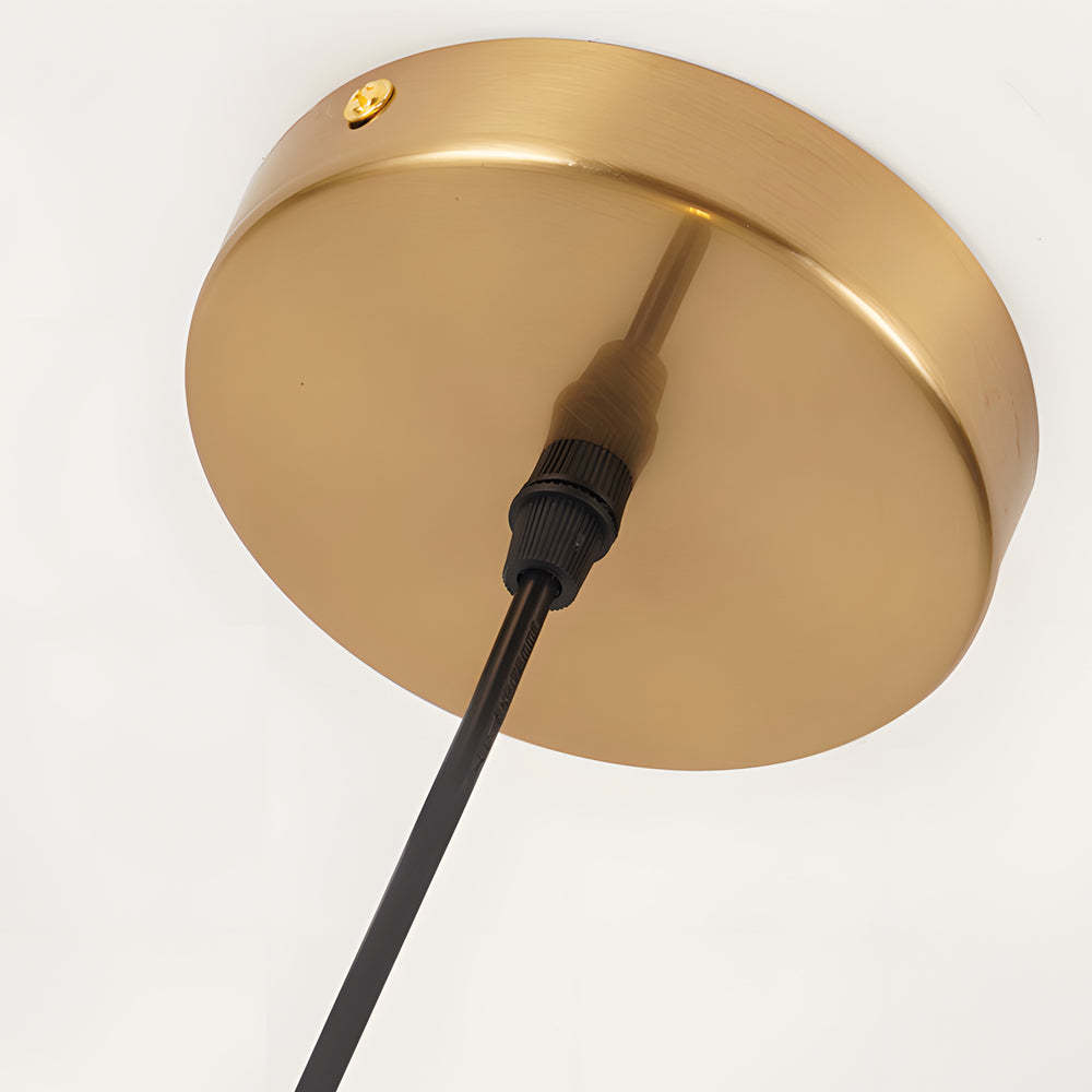 Modern Crystal Glass Disc 1-Light Round LED Pendant Light