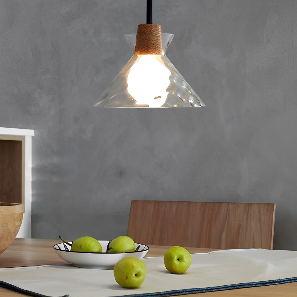 Modern mini round wood pendant lighting — Cone