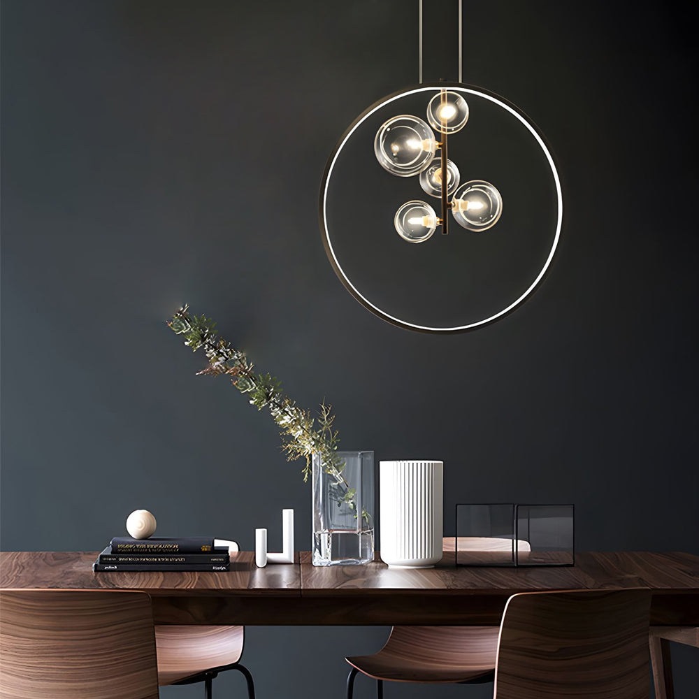 Bubi Black Glass Bubble LED Pendant Light
