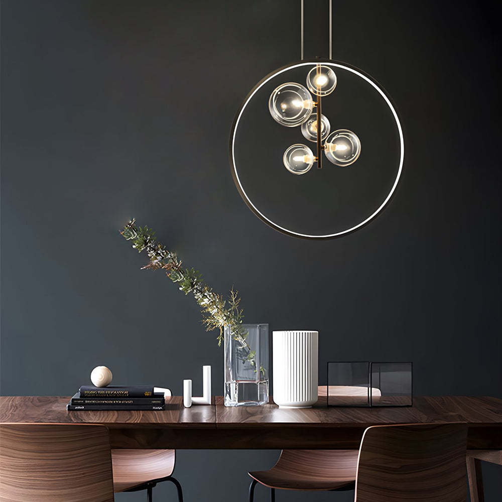 Bubi Black Glass Bubble LED Pendant Light