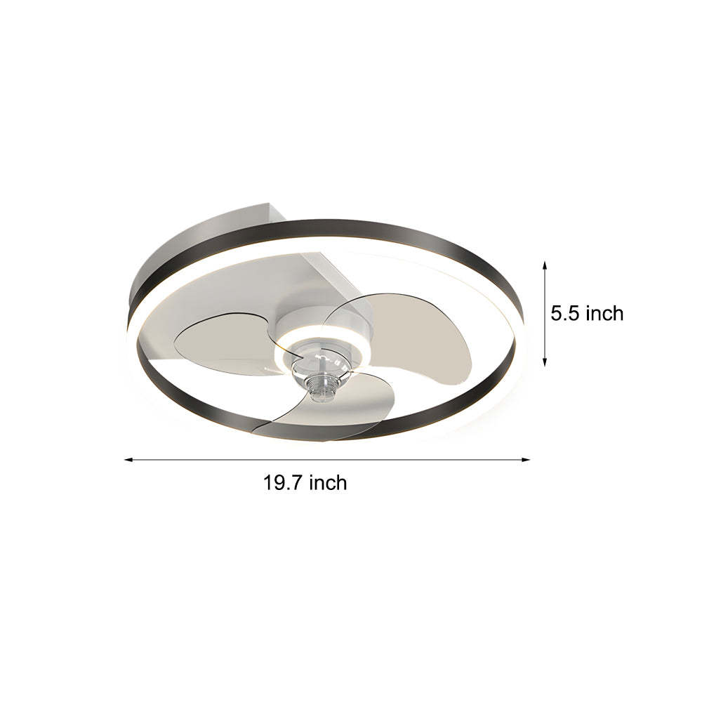Simple Round Silent LED 3-Step Flush Mount Ceiling Fan