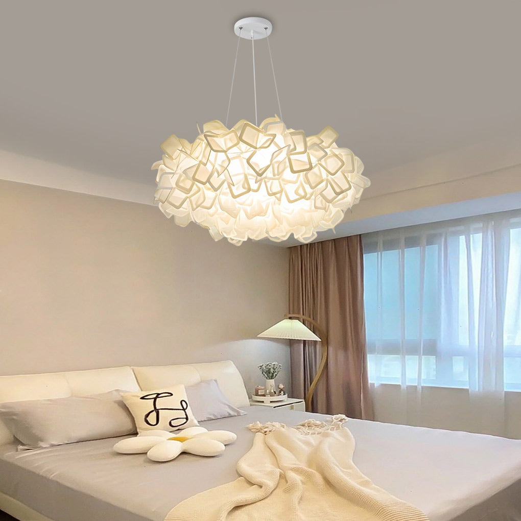 Flower Petal Dimmable LED White Nordic Chandelier