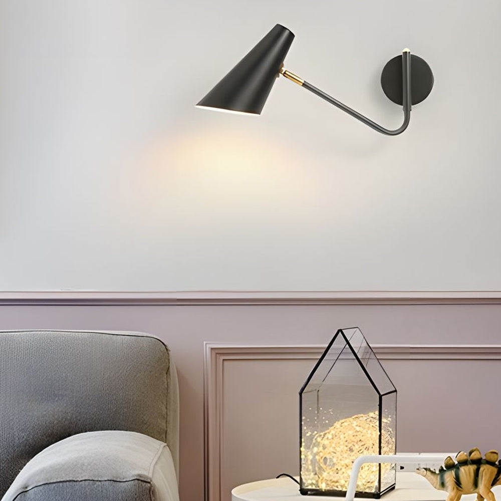 Modern Hoxton Hanging Wall Sconce with Conical Shade - 1-Light-Lighom