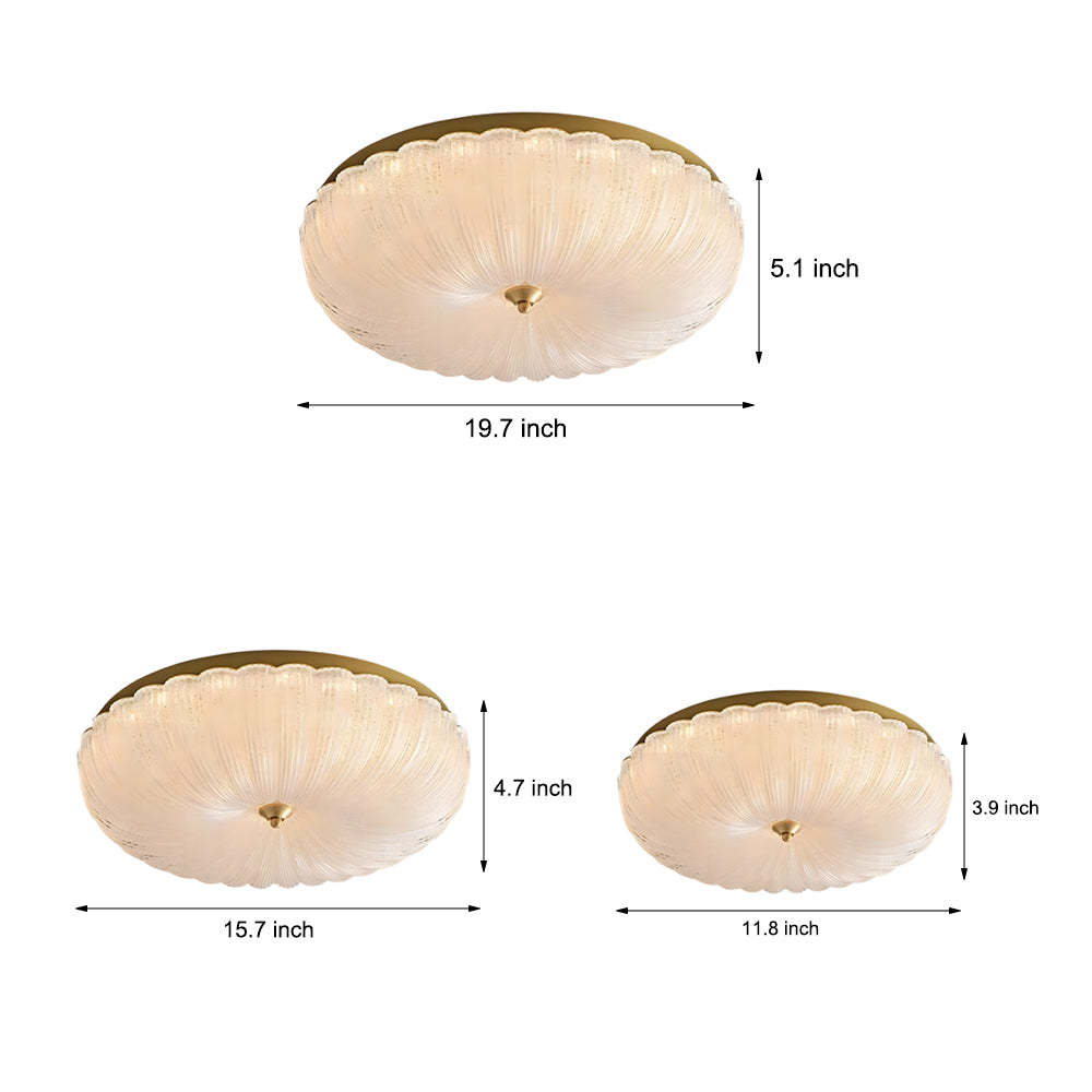 Glass Petal Copper American Ceiling Light