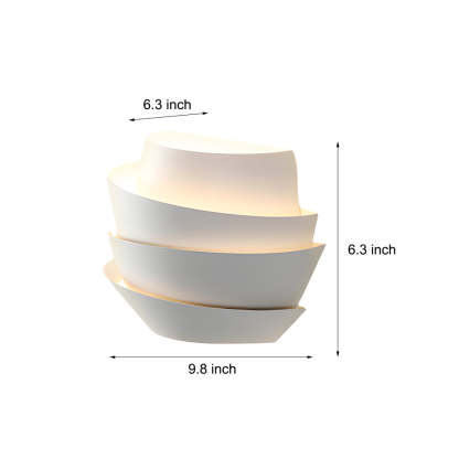 Minimalist Half-Cylinder Iron 2-Light White Wall Sconce