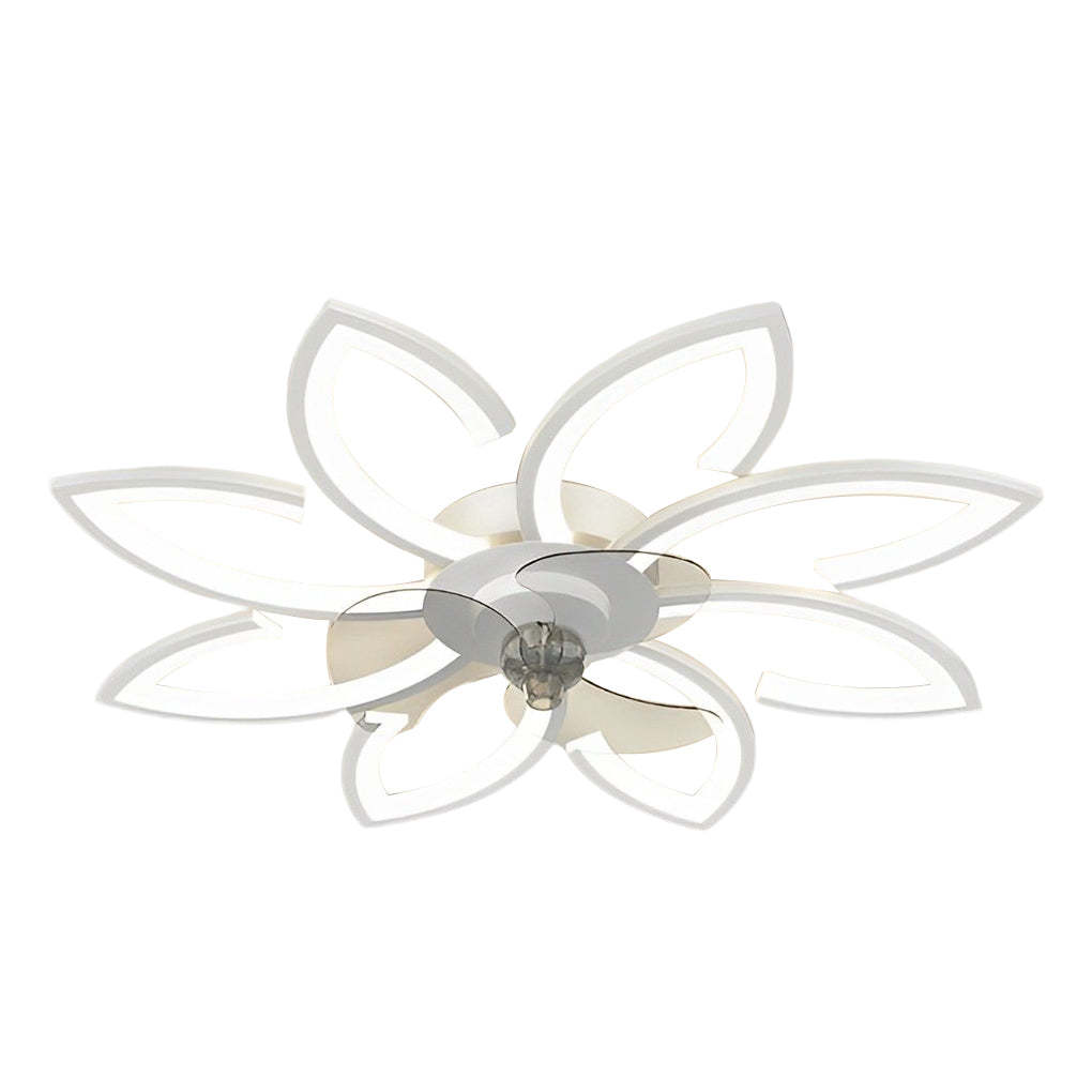 Flower Smart Silent Dimming LED Modern Fan