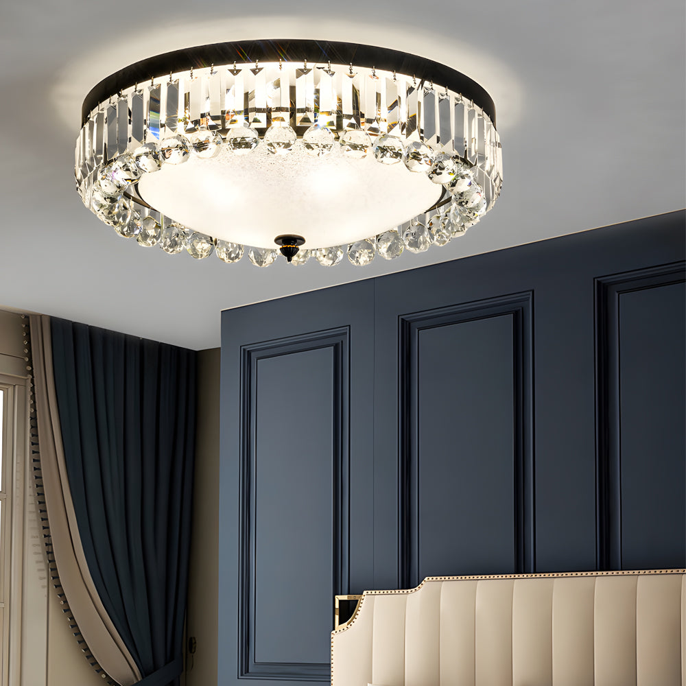 Round Crystal LED Dimmable American Ceiling Light
