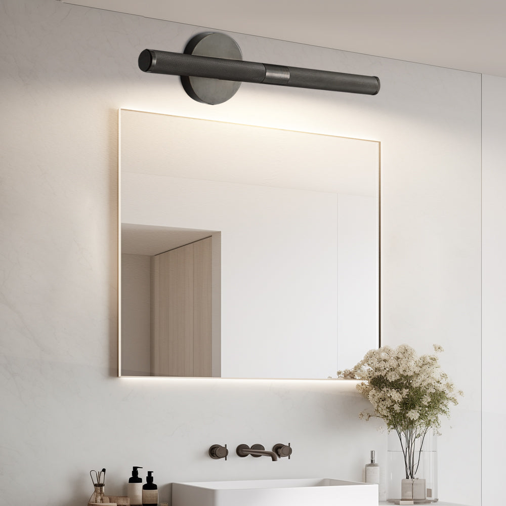 Modern Knurled LED Bathroom Vanity Light Swivel Head