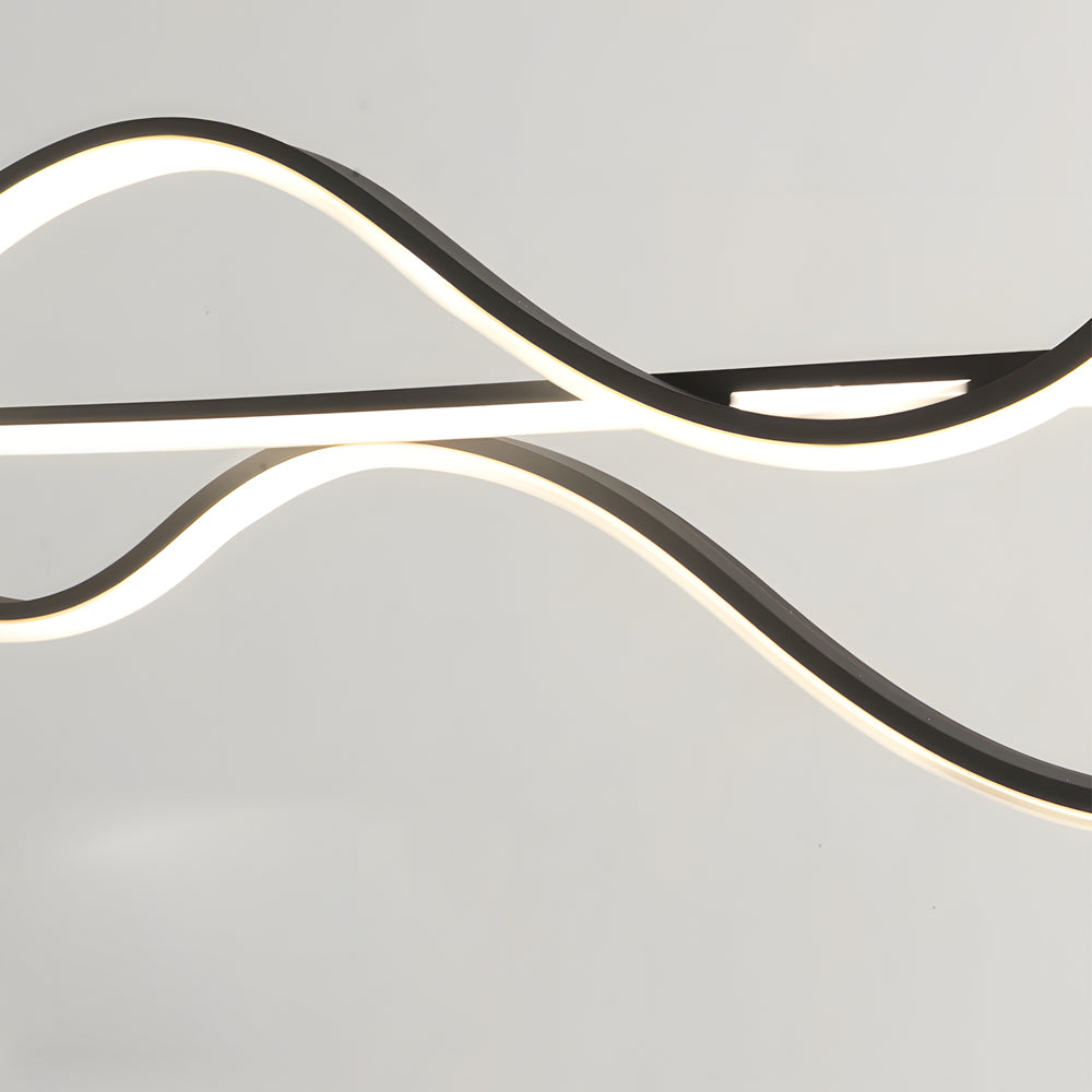 Sleek Wave Modern Pendant Light Dimmable LED