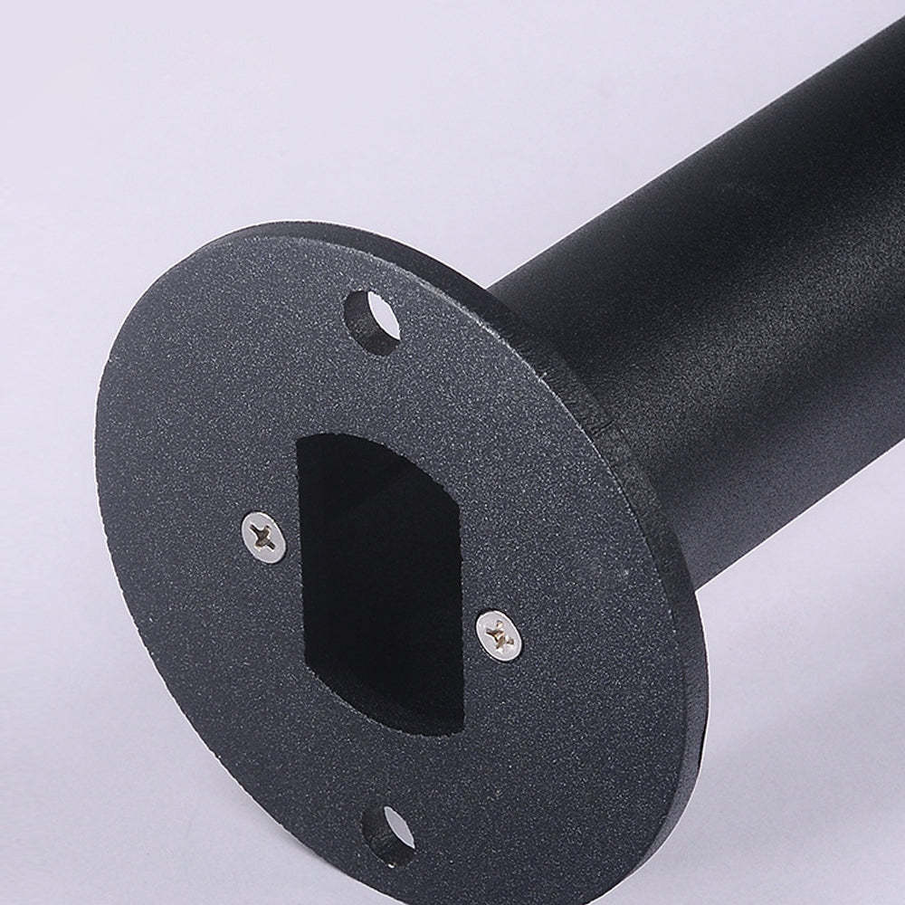 Modern Black Round LED Solar Outdoor Path Light with Stake - Garden Bollard Light-Lighom