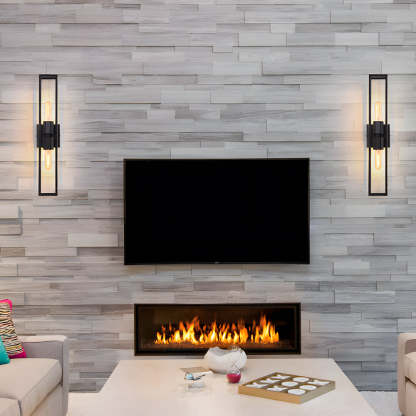 Simple Metal Frame Glass Shade American Style Wall Sconce Lighting-Lighom