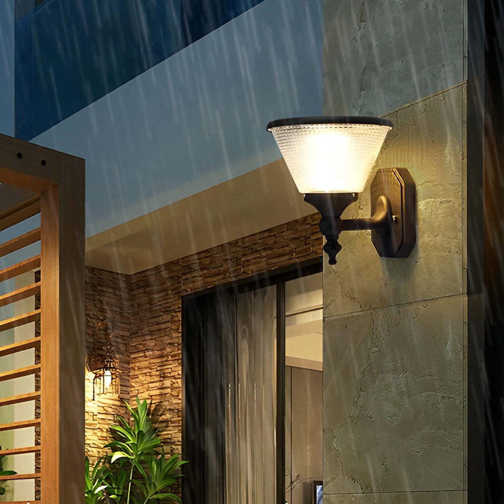 Black LED Dusk-to-Dawn Solar Outdoor Wall Light