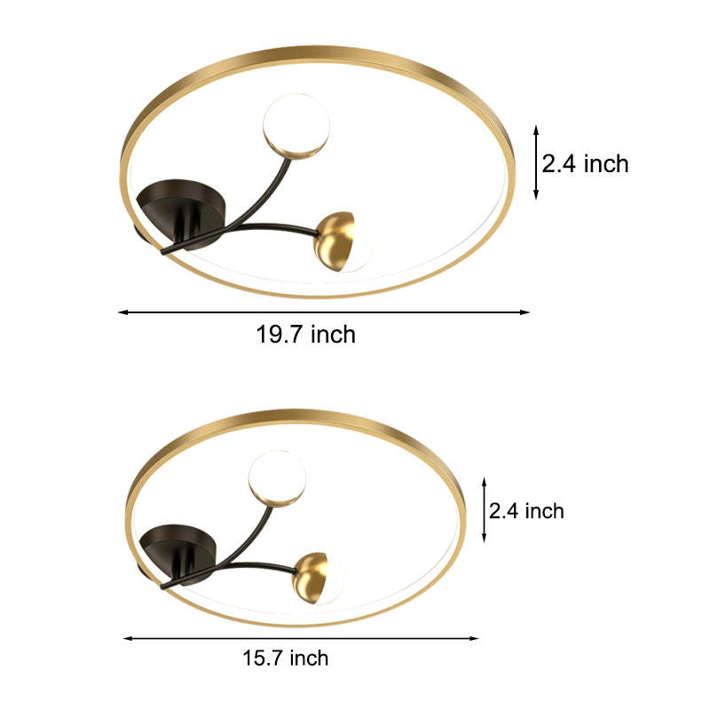 Round 2 Acrylic Ball Flower 3 Step Dimming LED Modern Ceiling Light Fixture-Lighom