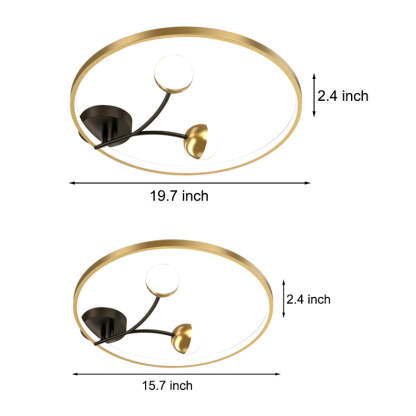 Round 2 Acrylic Ball Flower 3 Step Dimming LED Modern Ceiling Light Fixture-Lighom