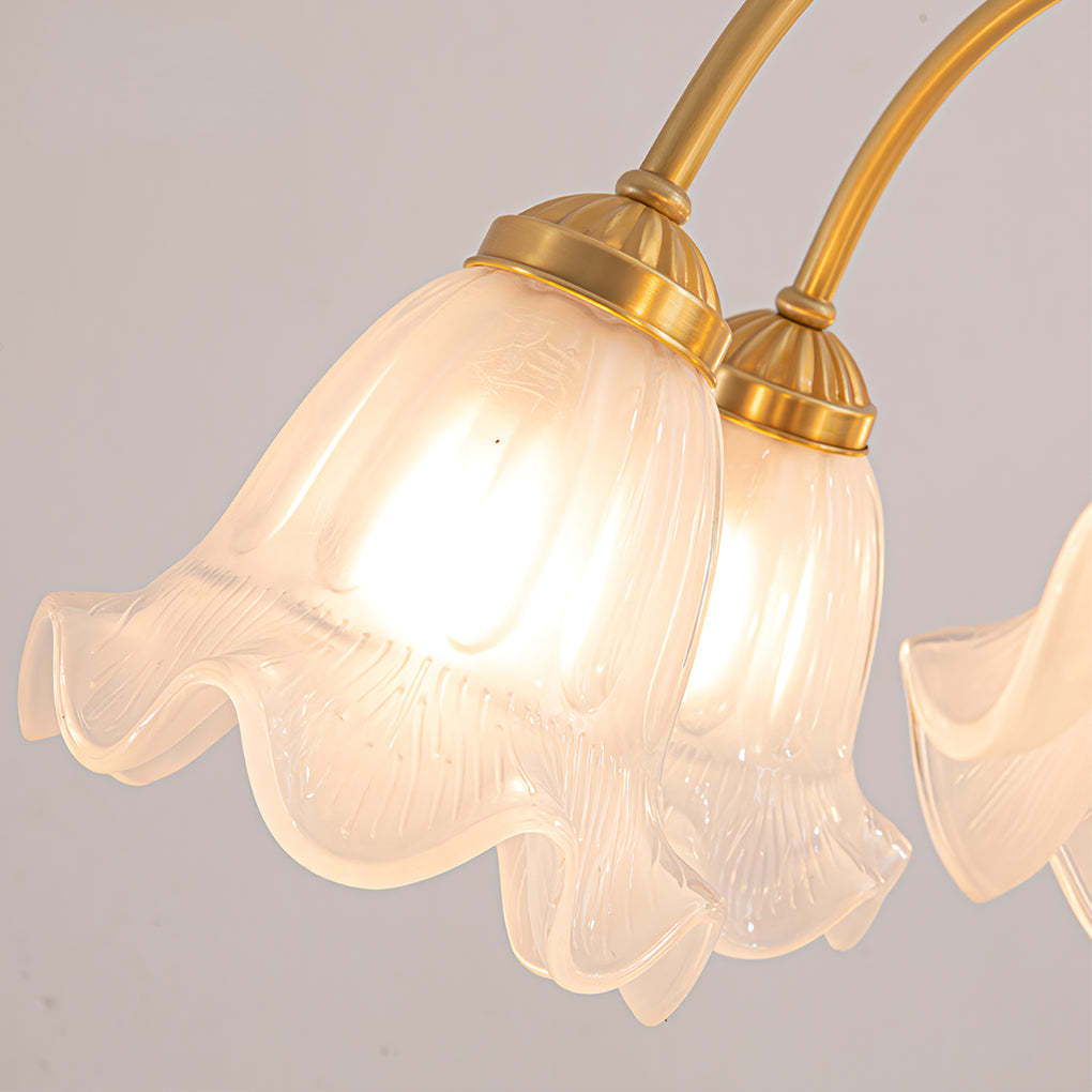 Glass Flower Shade Dimmable French Chandelier