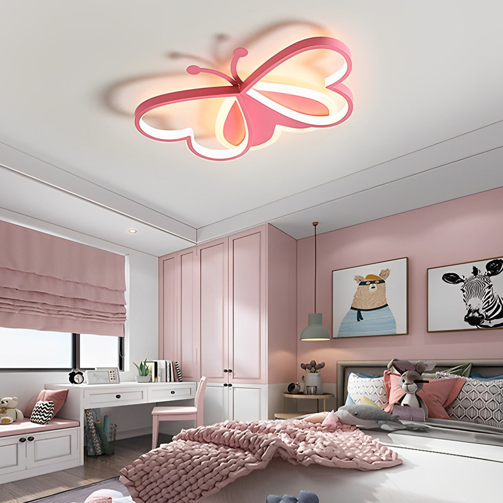 Butterfly-Shaped LED Modern Flush Mount