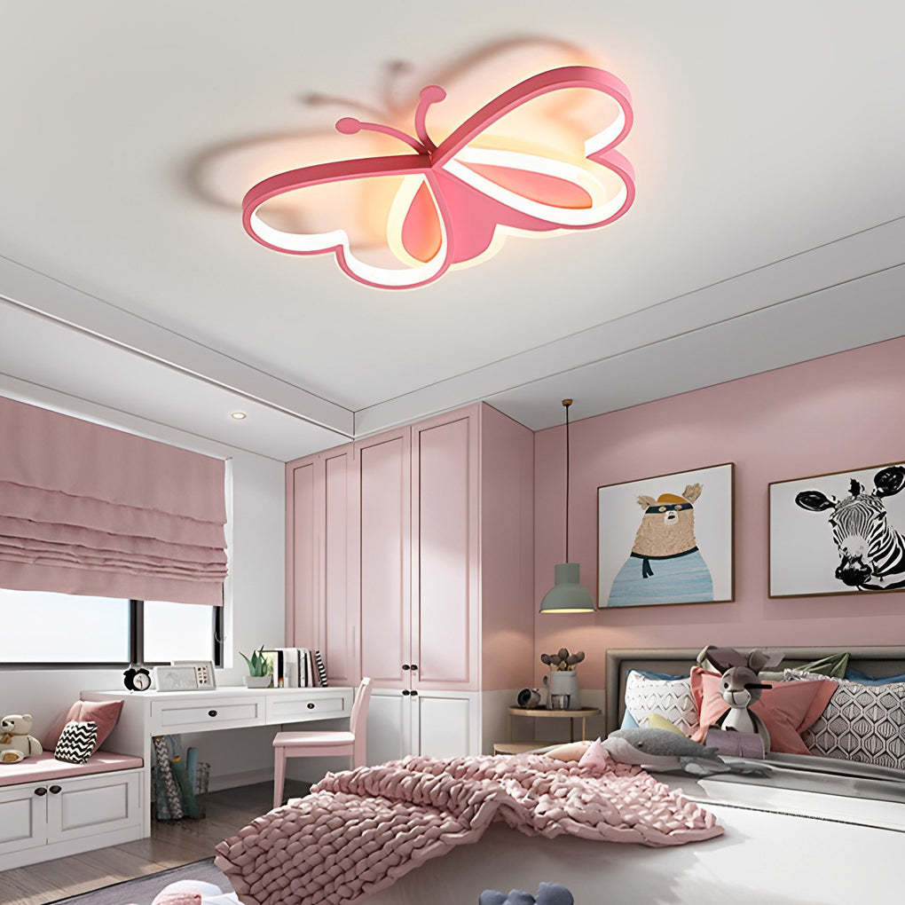 Butterfly-Shaped LED Modern Flush Mount