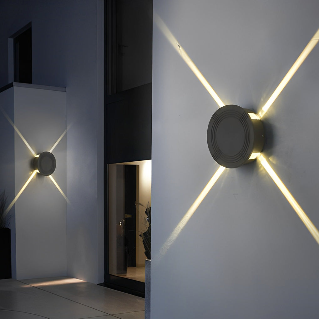 Round Square LED 12W Cross Star Lights Waterproof Modern Wall Lamp-Lighom