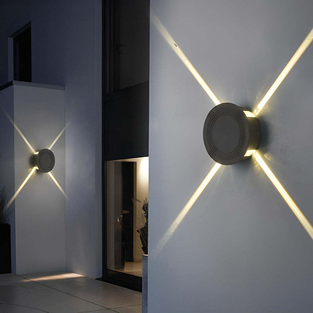 Round Square LED 12W Cross Star Lights Waterproof Modern Wall Lamp-Lighom