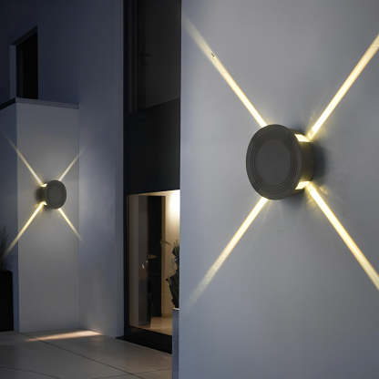 Round Square LED 12W Cross Star Lights Waterproof Modern Wall Lamp-Lighom
