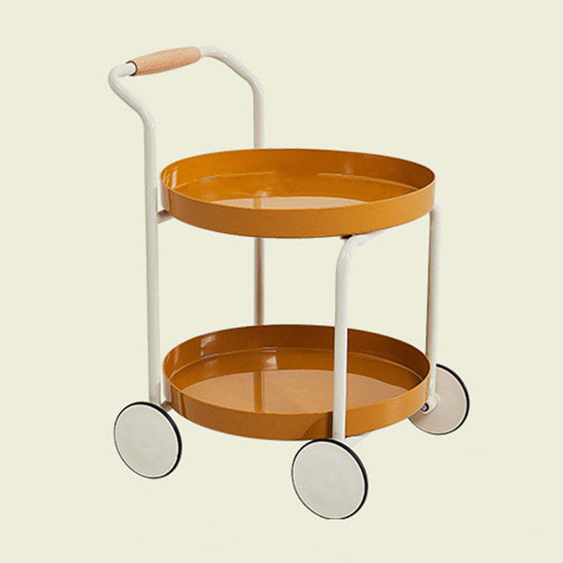 Minimalist Round Acrylic Steel 2-Tier End Table