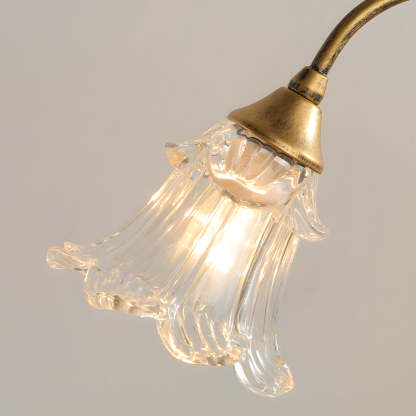 Dimmable Glass Floral Desk Lamp with Dual Lights and Leaf Accents for Ambiance-Lighom