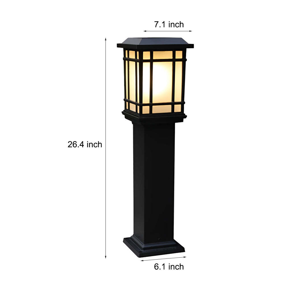 Waterproof Outdoor Three Step Dimming Black Modern Solar Path Lights-Lighom