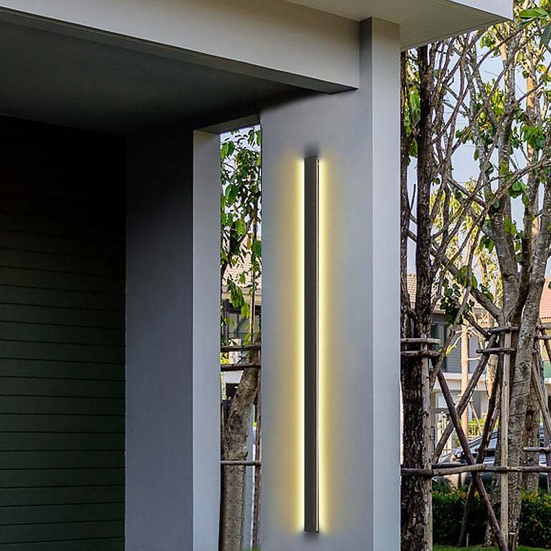Black Long Strip LED Waterproof Modern Outdoor Wall Lights Porch Lights-Lighom
