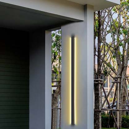 Black Long Strip LED Waterproof Modern Outdoor Wall Lights Porch Lights-Lighom
