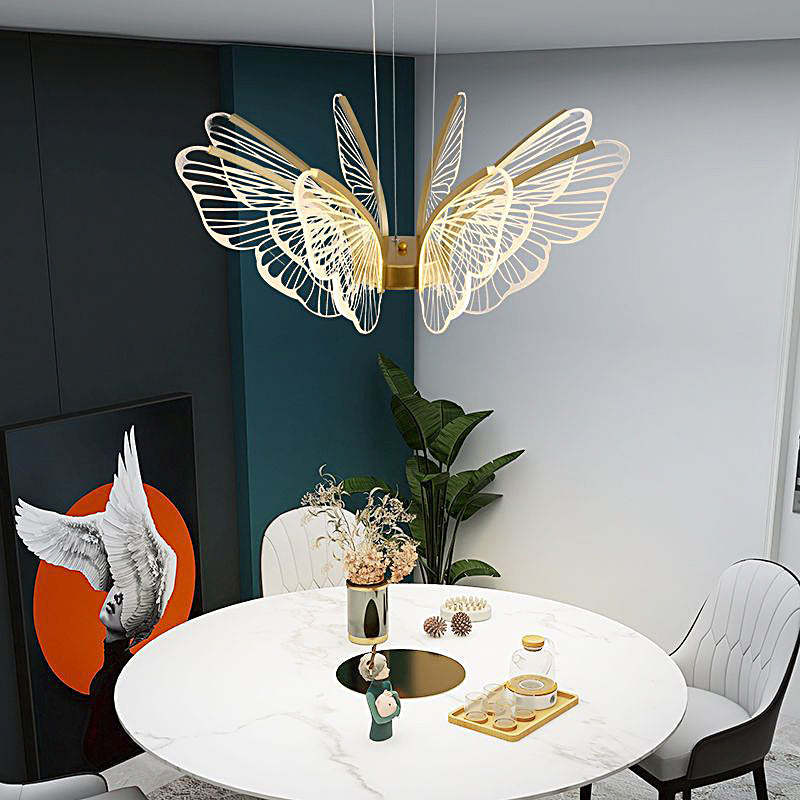Butterflies LED Dimmable with Remote Control Modern Chandelier Hanging Lamp-Lighom