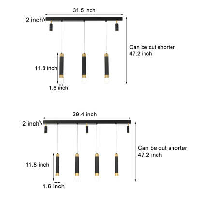 Minimalist Linear 3-Step Dimming Modern Dining Chandelier
